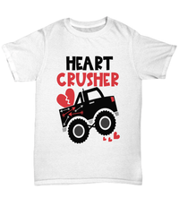 Load image into Gallery viewer, Heart Crusher Valentine Day Gift for Him Her Graphic Cotton Shirt Tshirt - CrazyFamilyLove
