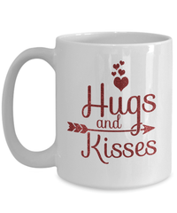 Load image into Gallery viewer, Hugs &amp; Kisses2 Valentine Day Coffee Tea Mug Gift For Him Her Drinkware Cups - CrazyFamilyLove
