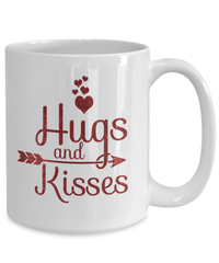 Load image into Gallery viewer, Hugs &amp; Kisses2 Valentine Day Coffee Tea Mug Gift For Him Her Drinkware Cups - CrazyFamilyLove