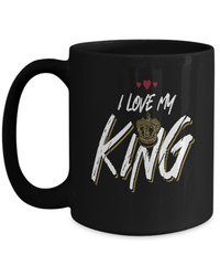 Load image into Gallery viewer, I Love My King Valentine Day Black Ceramic Coffee Mug Gift For Him Her Drinkware - CrazyFamilyLove
