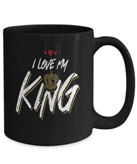 Load image into Gallery viewer, I Love My King Valentine Day Black Ceramic Coffee Mug Gift For Him Her Drinkware - CrazyFamilyLove