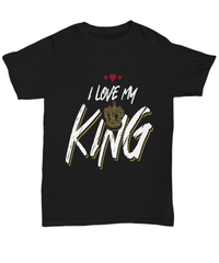 Load image into Gallery viewer, I Love My King Valentine Day Gift for Him Her Black Graphic Cotton Shirt Tshirt - CrazyFamilyLove