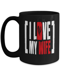 Load image into Gallery viewer, I Love My Wife Valentine Day Black Ceramic Coffee Mug Gift For Him Her Drinkware - CrazyFamilyLove