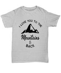 Load image into Gallery viewer, I Love You to the Mountains Valentine Day Gift for Him Her Graphic Cotton Shirt - CrazyFamilyLove