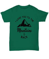 Load image into Gallery viewer, I Love You to the Mountains Valentine Day Gift for Him Her Graphic Cotton Shirt - CrazyFamilyLove