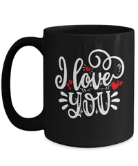 Load image into Gallery viewer, I Love You2 Valentine Day Black Ceramic Coffee Mug Gift For Him Her Drinkware - CrazyFamilyLove