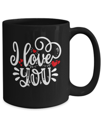 Load image into Gallery viewer, I Love You2 Valentine Day Black Ceramic Coffee Mug Gift For Him Her Drinkware - CrazyFamilyLove