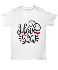 Load image into Gallery viewer, I Love You2 Valentine Day Gift for Him Her Short Sleeve Graphic Cotton Shirt - CrazyFamilyLove