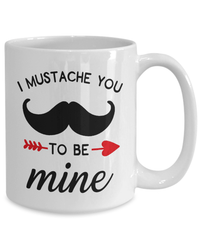 Load image into Gallery viewer, I Mustache You to Be Mine Valentine Day Coffee Mug Gift For Him Her Drinkware - CrazyFamilyLove