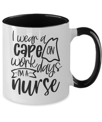 Load image into Gallery viewer, I Wear Cape Weekdays LPN RN ARNP Nurse Practitioner 2 Tone Coffee Mug Drinkware - CrazyFamilyLove