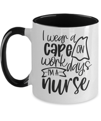 Load image into Gallery viewer, I Wear Cape Weekdays LPN RN ARNP Nurse Practitioner 2 Tone Coffee Mug Drinkware - CrazyFamilyLove