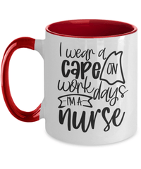 Load image into Gallery viewer, I Wear Cape Weekdays LPN RN ARNP Nurse Practitioner 2 Tone Coffee Mug Drinkware - CrazyFamilyLove