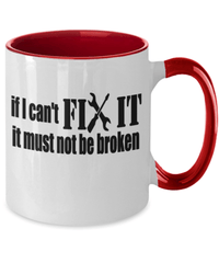 Load image into Gallery viewer, If I Can't Fix It Two Tone Coffee Mug | Dad Father Papa Daddy Birthday Drinkware - CrazyFamilyLove
