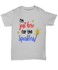 Load image into Gallery viewer, I'm Here for Sparklers 4th of July Fourth Since Born in the USA Tshirt | 1776 America Independence Day Star Spangled Banner Cotton Shirt - CrazyFamilyLove