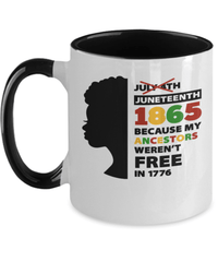 Load image into Gallery viewer, Juneteenth Two Tone Coffee Mug Cup Black Lives Matter Black Pride BLM Drinkware - CrazyFamilyLove