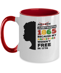 Load image into Gallery viewer, Juneteenth Two Tone Coffee Mug Cup Black Lives Matter Black Pride BLM Drinkware - CrazyFamilyLove