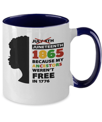 Load image into Gallery viewer, Juneteenth Two Tone Coffee Mug Cup Black Lives Matter Black Pride BLM Drinkware - CrazyFamilyLove