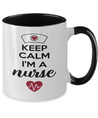 Load image into Gallery viewer, Keep Calm I'm a LPN RN ARNP Nurse Practitioner | Two Tone Coffee Mug Drinkware - CrazyFamilyLove