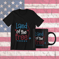 Load image into Gallery viewer, Land of the Free 4th of July Fourth Born in the USA Black Ceramic Coffee Mug | 1776 America Independence Day Star Spangled Banner Drinkware - CrazyFamilyLove