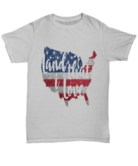 Load image into Gallery viewer, Land That I Love 4th of July Fourth Since Born in the USA Black Tshirt 1776 God Bless America Independence Day Star Spangled Cotton Shirt - CrazyFamilyLove