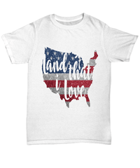Load image into Gallery viewer, Land That I Love 4th of July Fourth Since Born in the USA Black Tshirt 1776 God Bless America Independence Day Star Spangled Cotton Shirt - CrazyFamilyLove