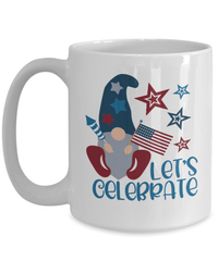 Load image into Gallery viewer, Let's Celebrate 4th of July Fourth Born in the USA Ceramic Coffee Tea Mug | 1776 America Independence Day Star Spangled Banner Drinkware - CrazyFamilyLove