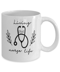 Load image into Gallery viewer, Living That Nurse Life LPN RN ARNP Coffee Tea Mug | Nurse Practitioner Drinkware - CrazyFamilyLove