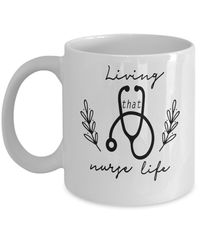 Load image into Gallery viewer, Living That Nurse Life LPN RN ARNP Coffee Tea Mug | Nurse Practitioner Drinkware - CrazyFamilyLove