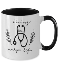 Load image into Gallery viewer, Living That Nurse Life LPN RN ARNP Nurse Two Tone Ceramic Coffee Mug Drinkware - CrazyFamilyLove