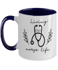 Load image into Gallery viewer, Living That Nurse Life LPN RN ARNP Nurse Two Tone Ceramic Coffee Mug Drinkware - CrazyFamilyLove