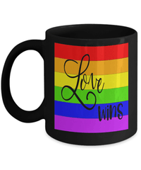 Load image into Gallery viewer, Love Wins LGBTQ Woman Man Gender Fluid Identity Ceramic Coffee Tea Mug Cup | FTM MTF Transgender Bisexual Two-Spirit Rainbow Flag Drinkware - CrazyFamilyLove