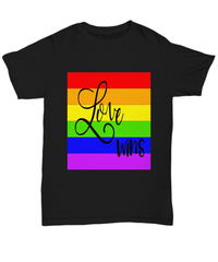Load image into Gallery viewer, Love Wins LGBTQ Woman Man Gender Fluid Identity Tshirt FTM MTF Transgender Bisexual Two-Spirit Rainbow Pride Flag Short Sleeve Cotton Shirt - CrazyFamilyLove