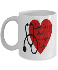 Load image into Gallery viewer, Loving That Nurse Life LPN RN ARNP Coffee Tea Mug | Nurse Practitioner Drinkware - CrazyFamilyLove