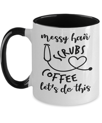 Load image into Gallery viewer, LPN RN ARNP Messy Hair Scrubs Two Tone Coffee Mug | Nurse Practitioner Drinkware - CrazyFamilyLove
