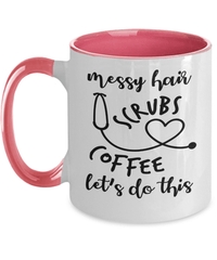 Load image into Gallery viewer, LPN RN ARNP Messy Hair Scrubs Two Tone Coffee Mug | Nurse Practitioner Drinkware - CrazyFamilyLove