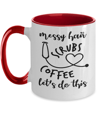 Load image into Gallery viewer, LPN RN ARNP Messy Hair Scrubs Two Tone Coffee Mug | Nurse Practitioner Drinkware - CrazyFamilyLove