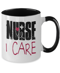 Load image into Gallery viewer, LPN RN ARNP Nurse I Care Two Tone Coffee Tea Mug | Nursing Assistant Drinkware - CrazyFamilyLove
