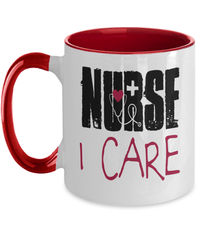 Load image into Gallery viewer, LPN RN ARNP Nurse I Care Two Tone Coffee Tea Mug | Nursing Assistant Drinkware - CrazyFamilyLove
