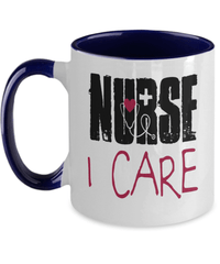 Load image into Gallery viewer, LPN RN ARNP Nurse I Care Two Tone Coffee Tea Mug | Nursing Assistant Drinkware - CrazyFamilyLove