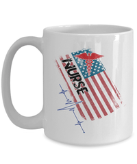 Load image into Gallery viewer, LPN RN ARNP Nurse Practitioner American Flag Ceramic Coffee Tea Mug Drinkware - CrazyFamilyLove