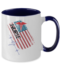 Load image into Gallery viewer, LPN RN ARNP Nurse Practitioner American Flag Two Tone Coffee Tea Mug Drinkware - CrazyFamilyLove