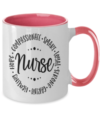 Load image into Gallery viewer, LPN RN ARNP Nurse Practitioner Qualities Two Tone Ceramic Coffee Mug Drinkware - CrazyFamilyLove