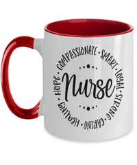 Load image into Gallery viewer, LPN RN ARNP Nurse Practitioner Qualities Two Tone Ceramic Coffee Mug Drinkware - CrazyFamilyLove