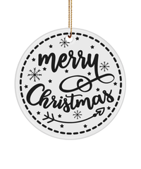 Load image into Gallery viewer, Merry Christmas Ceramic Circle Ornament Xmas Present Gift Ideas For Husband Wife - CrazyFamilyLove