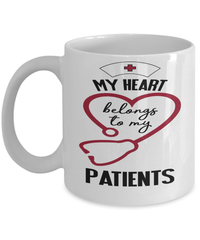 Load image into Gallery viewer, My Heart Belongs My Patients LPN RN ARNP Coffee Mug Nurse Practitioner Drinkware - CrazyFamilyLove