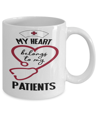 Load image into Gallery viewer, My Heart Belongs My Patients LPN RN ARNP Coffee Mug Nurse Practitioner Drinkware - CrazyFamilyLove
