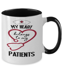 Load image into Gallery viewer, My Heart Belongs My Patients LPN RN ARNP Nurse Two Tone Coffee Tea Mug Drinkware - CrazyFamilyLove