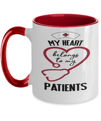 Load image into Gallery viewer, My Heart Belongs My Patients LPN RN ARNP Nurse Two Tone Coffee Tea Mug Drinkware - CrazyFamilyLove