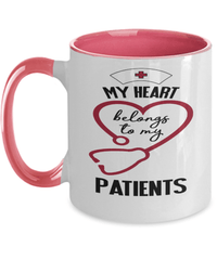 Load image into Gallery viewer, My Heart Belongs My Patients LPN RN ARNP Nurse Two Tone Coffee Tea Mug Drinkware - CrazyFamilyLove