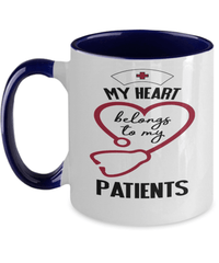 Load image into Gallery viewer, My Heart Belongs My Patients LPN RN ARNP Nurse Two Tone Coffee Tea Mug Drinkware - CrazyFamilyLove